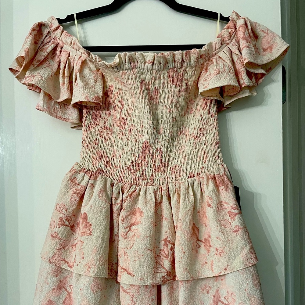 Smocked express knee length dress SMALL
